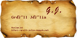 Grüll Júlia névjegykártya
